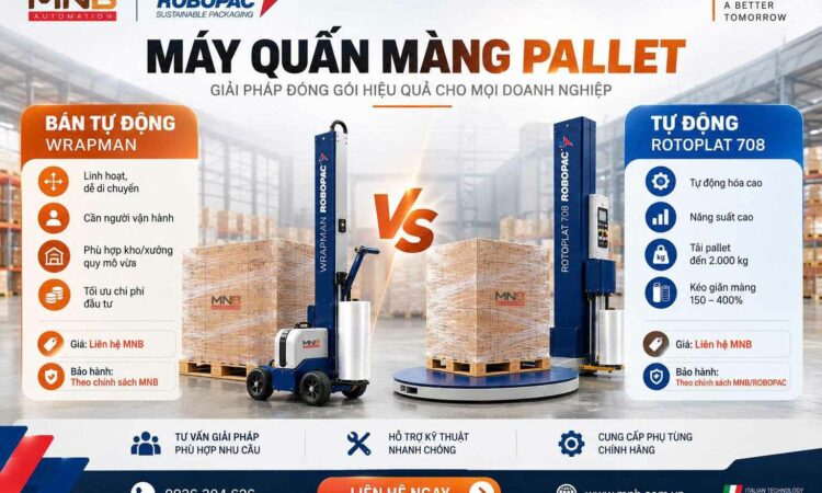 Máy quấn màng pallet tự động và bán tự động: Doanh nghiệp nên chọn loại nào? Máy quấn màng pallet tự động và bán tự động: Doanh nghiệp nên chọn loại nào?
